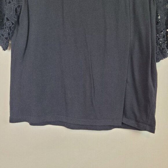 Threads for Thought Women's Black Crochet Lace Top Size Medium - Picture 6 of 10